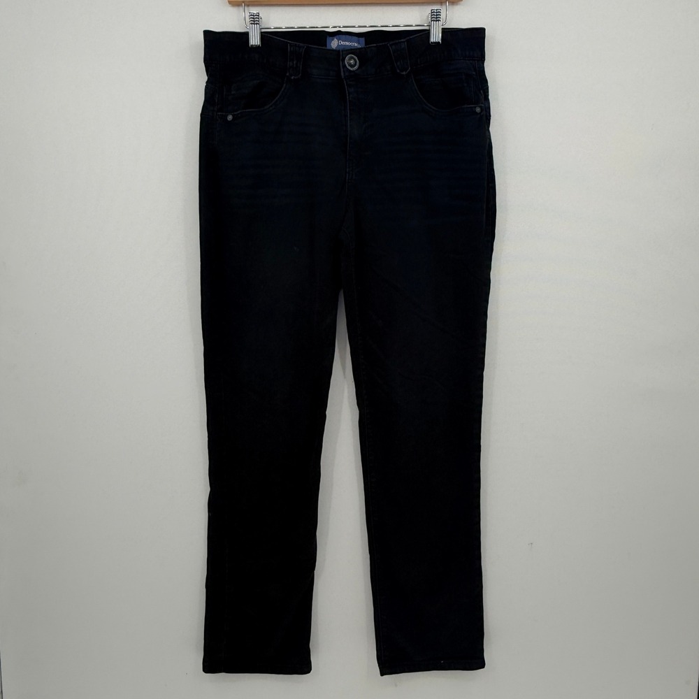 Democracy Ab-solution Jeans Womens 14 Black Straight Leg Stretch Normcore Casual